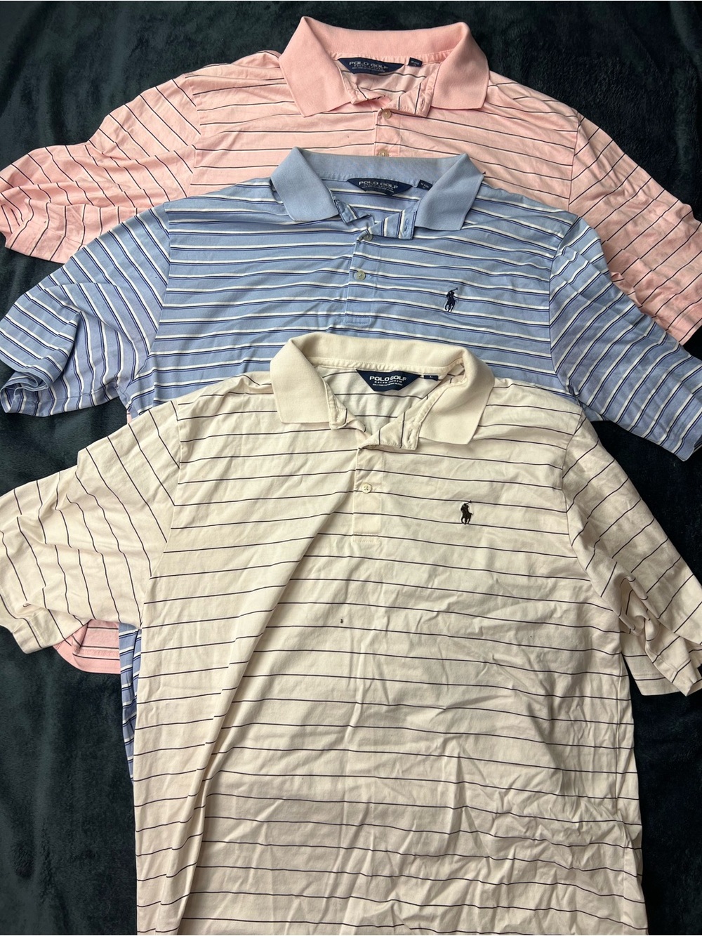 Polo by Ralph Lauren Striped Polo Pack - Pink, Blue, Cream $30 for three